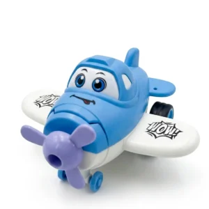 Mini pink and blue pop up transforming robot airplane toy for kids