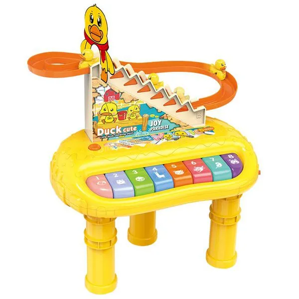 JDL 2-in-1 multifunction electronic organ piano with duck climbing slide rail toy box.