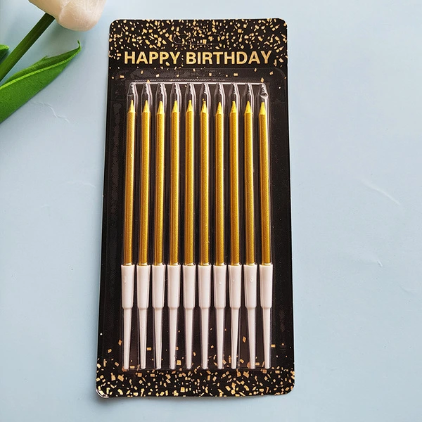 Metallic Birthday Pencil Candles(Gold)