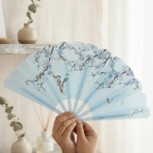 Foldable Transparent Floral Hand Fan for Kids