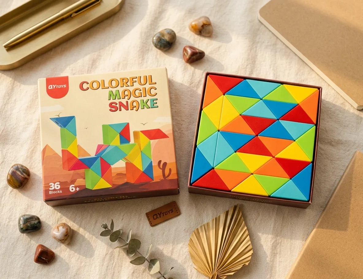 36 blocks colorful magic snake twist puzzle toy for kids brain development.
