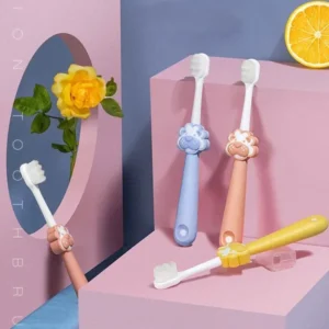 Ultra soft baby nano toothbrush with BPA free food grade silicone handle.